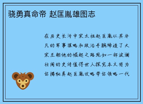 骁勇真命帝 赵匡胤雄图志